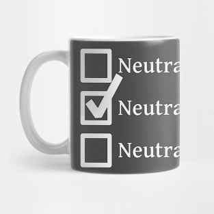 Neutral DND 5e Pathfinder RPG Alignment Role Playing Tabletop RNG Checklist Mug